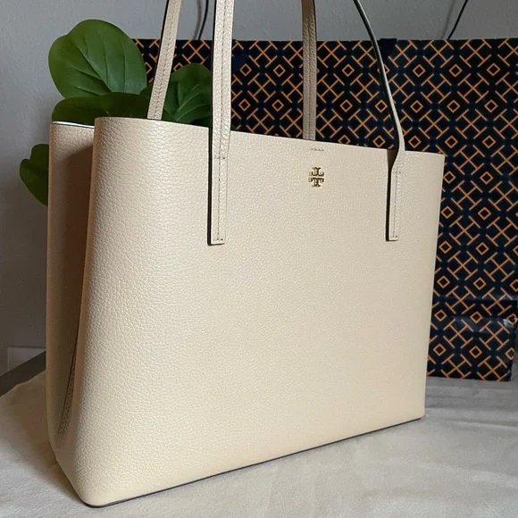 New, tory burch Blake center zip tote bag soft serve/bay gray - Picture 3 of 14